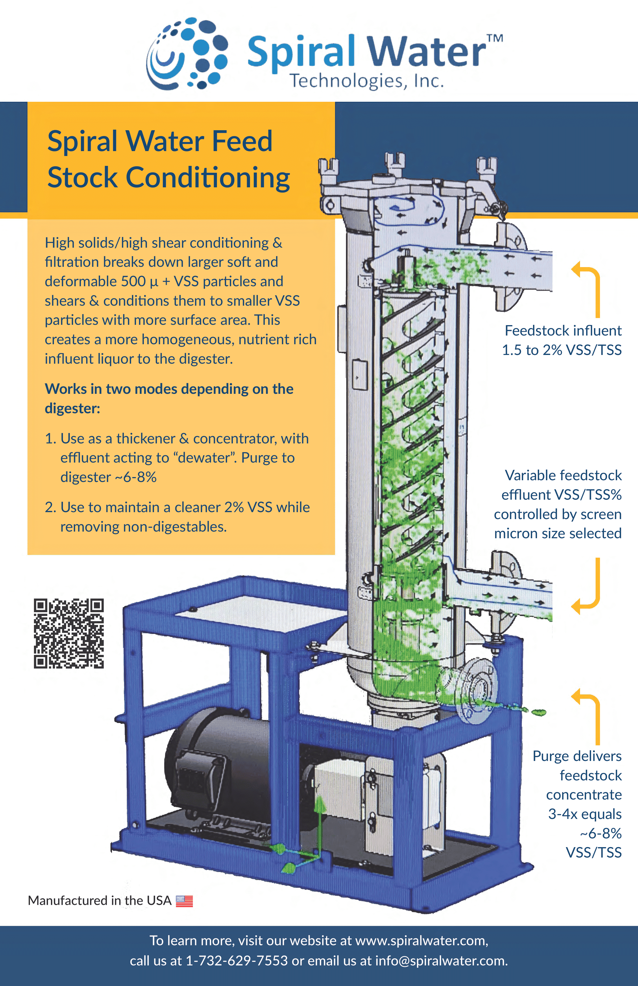 Spiral Water Feed Stock Conditioning