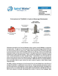 Pretreatment of TSS/BOD in Food and Beverage Wastewater